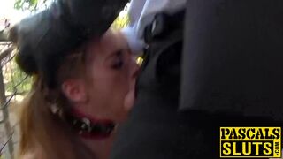 Submissive English slut fucked hard and rough with creampie