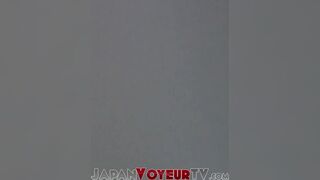 Young Japanese babe filmed fingering pussy in secret