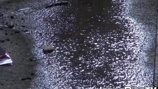 JAPAN PISS TV - Couple of hairy pussy asian babes public peeing close up